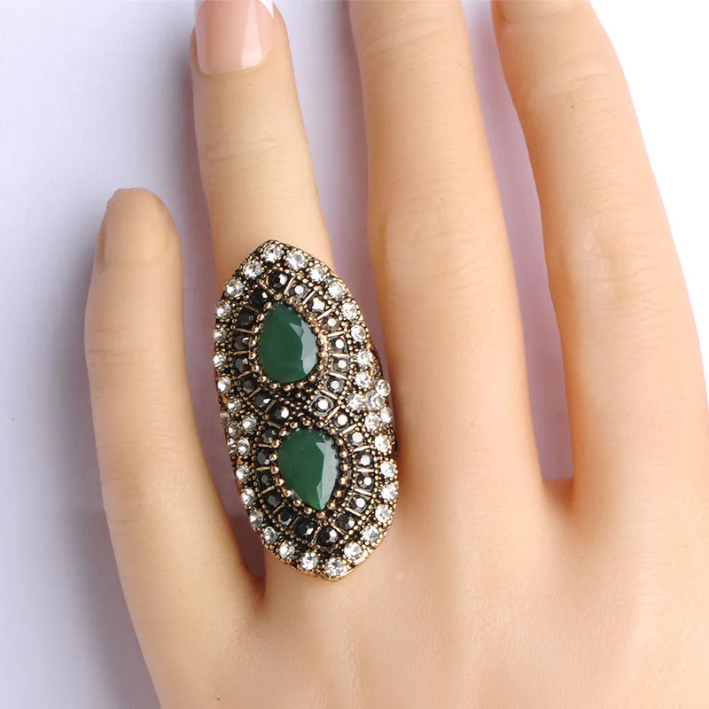 Цыганский Турецкий Винтаж Овальный Смола Ювелирные Наборы Серьги и Кольцо