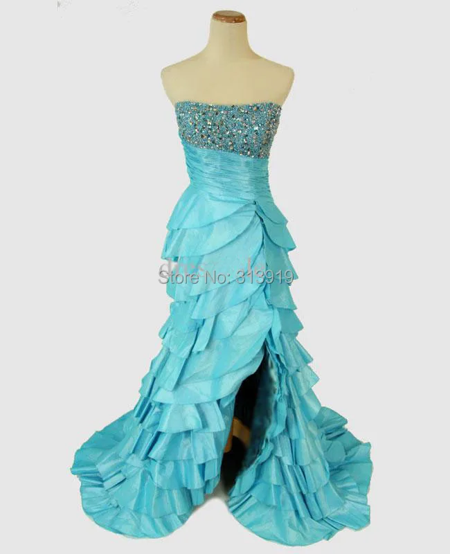 free shipping slit beading mermaid long prom gown dresses 2017 new styles custom make size 0 or plus sizes | Свадьбы и торжества