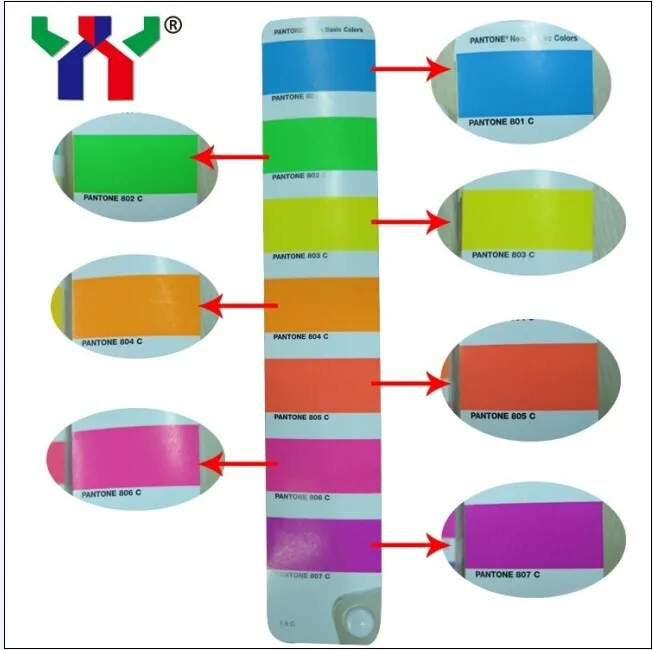 YY Offset Prinitng Fluorescent Ink Pantone 801 C - 807 1KG/CAN | Cartridge Chip