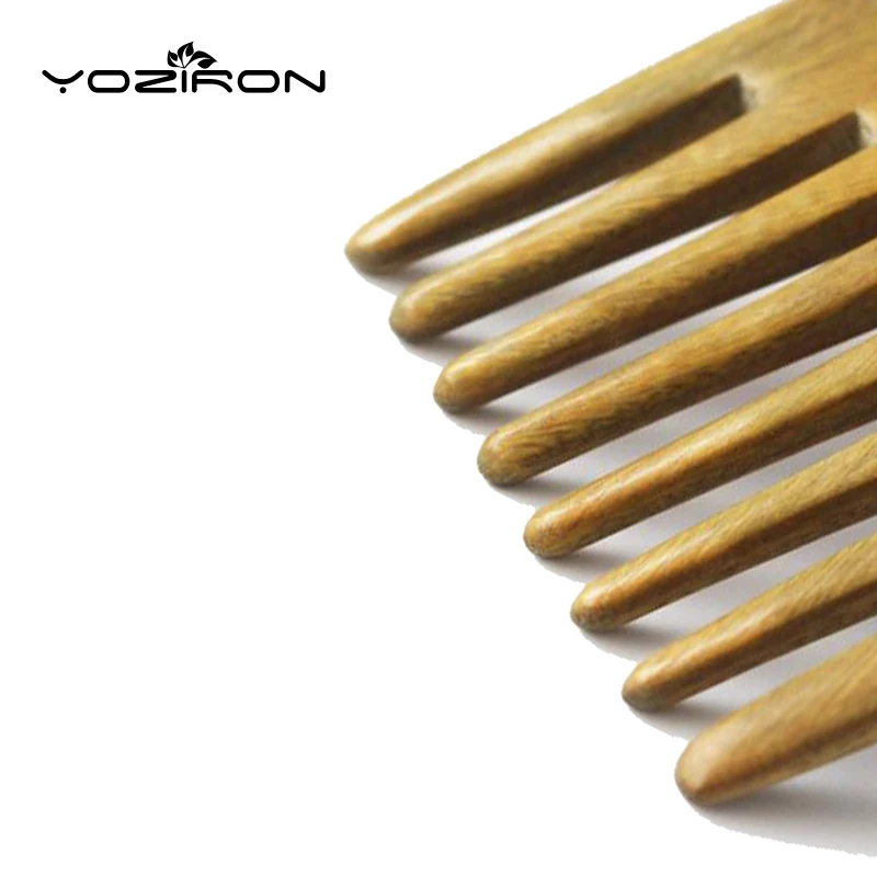 Горячая Распродажа широкий зуб сандалового дерева гребень гладкой щетка