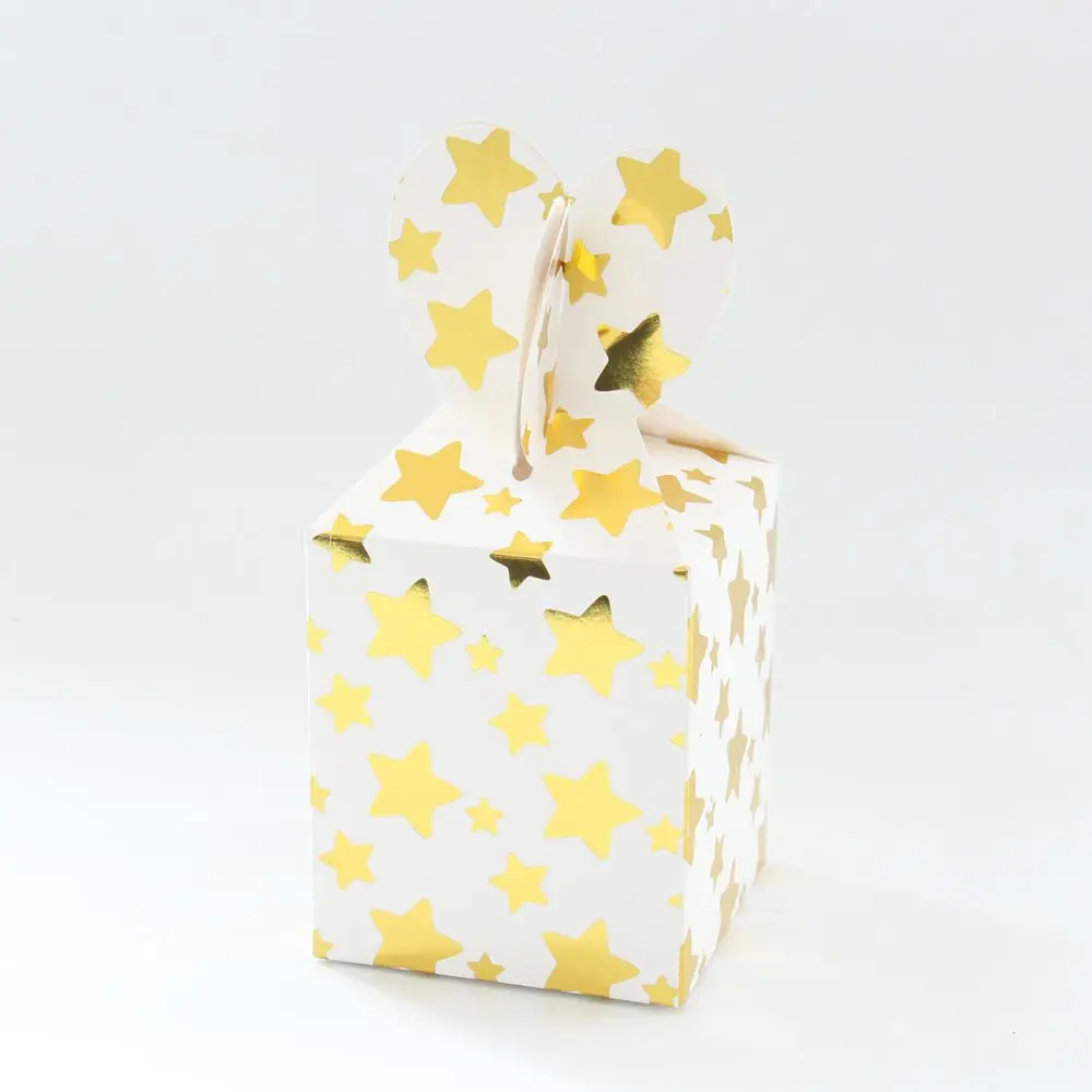 gold candy box 6pcs Золотая Серебряная Звезда бумажный стаканчик/тарелка/салфетка соломинки для свадьбы, дня рождения, вечеринки, декор для детского душа, вечерние принадлежности для детской посуды - Цвет: gold candy box 6pcs