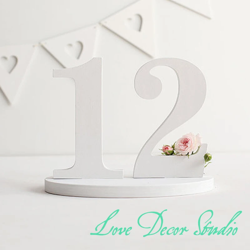 

White letters wedding table numbers numbers custom colors rusticnumber party decorations country decor white