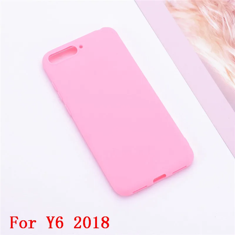Y6 силиконовый чехол для Huawei Y6 Prime, чехол, мягкая задняя крышка из ТПУ для Coque Huawei Y6 Y 6 Prime, чехлы для телефонов - Цвет: Pink