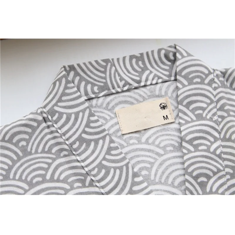 Японское кимоно для мужчин одежда дома длинный рукав хлопок двойная марля весна |