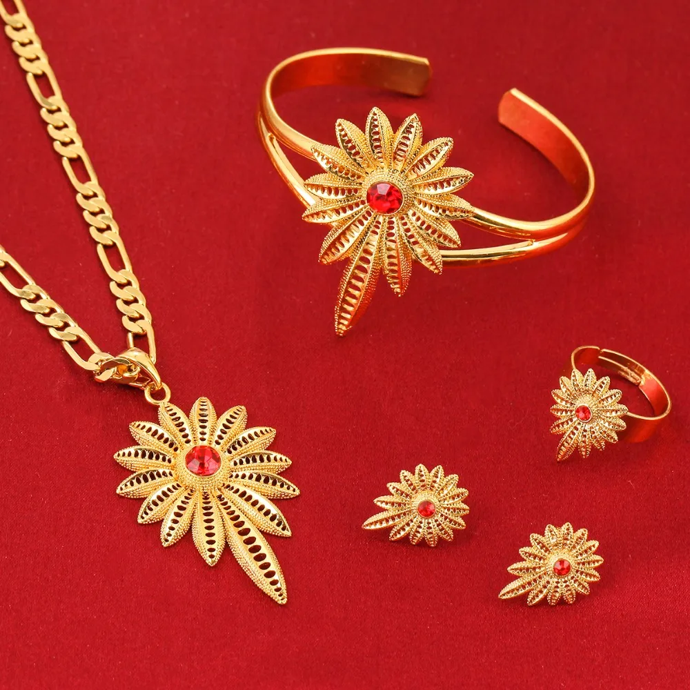 Синий красный зеленый камень ювелирный комплект из эфиопского камня 24 к золотого