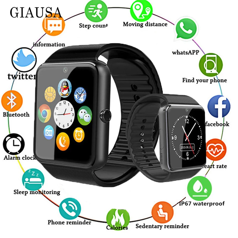 Bluetooth GT08 Smart Watch Touch Screen Big Battery Clock Support TF Sim Card Camera Smartwatch for IOS IPhone Android Phone Z60 |