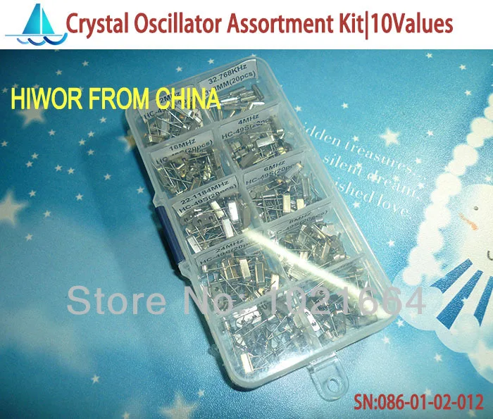 10 комплектов кварцевых генераторов набор в ассортименте 32 768 кГц ~ 48 МГц значений