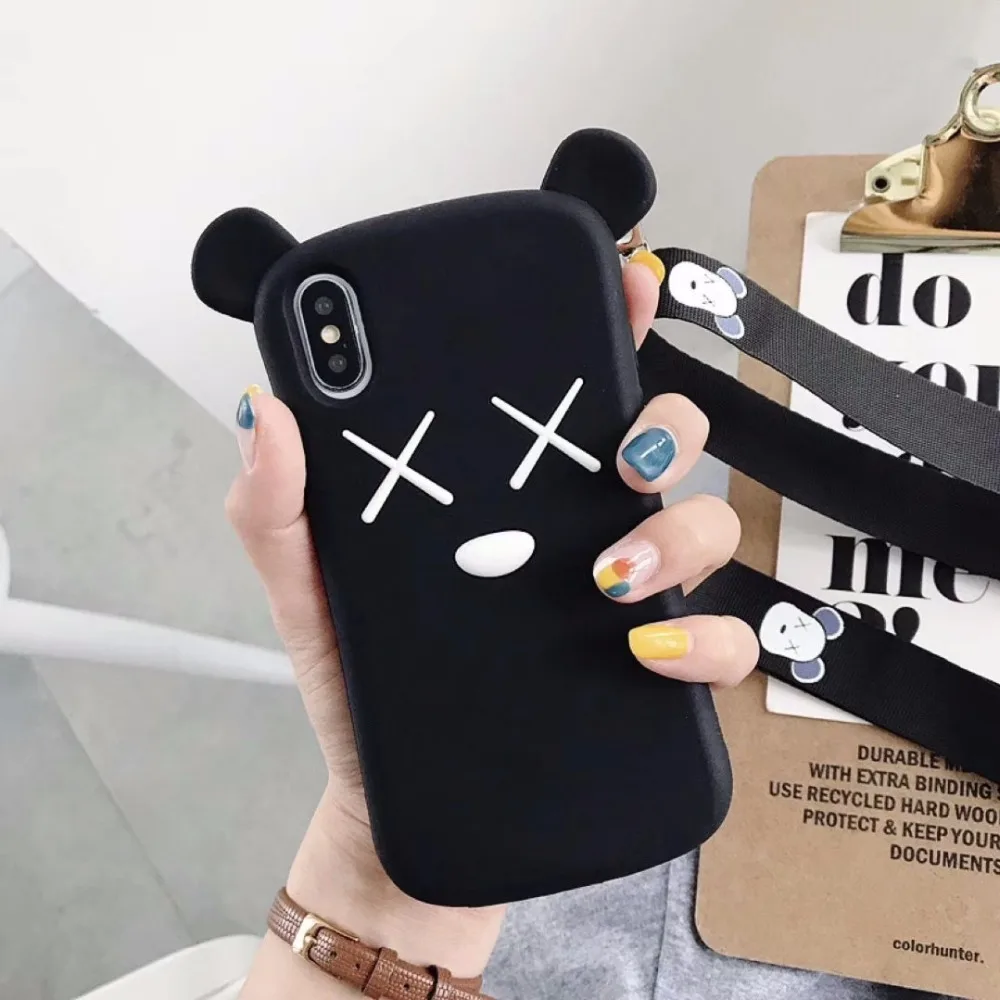 3D мультяшный милый медведь, Мягкий силикон, задняя крышка для iPhone 6 6s X XR Xs 11 Pro Max 7 8 Plus, чехлы для телефонов Fundas Coque Capa
