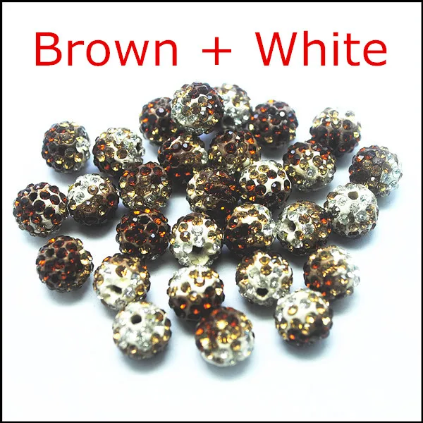 Оптовая продажа бусин 20 шт. искусственных Стразы шарики Размер 10 мм двухцветные