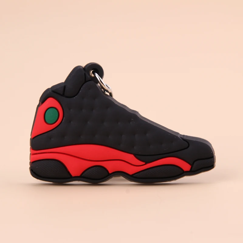 Брелок Новые экзотические мини Jordan 13 ретро обуви ключевая цепь Для мужчин и Для женщин детские подарочные брелки на баскетбольных кроссовок ключ держатель Porte Clef - Цвет: Picture Color7