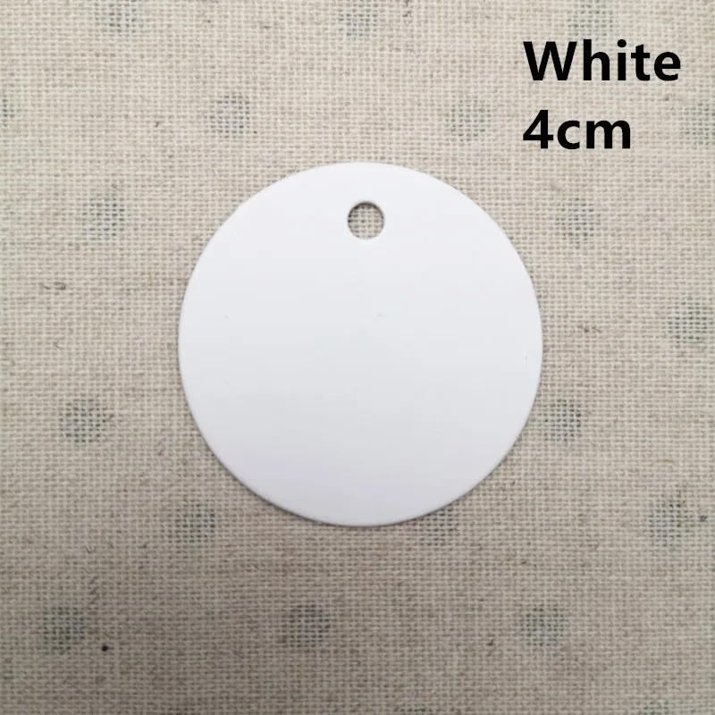 White 4 cm 100 шт крафт несколько размеров бумажные бирки круглые багажные банкноты свадебные пригласительные карты Пустые Подарочные ценники бирки Рождественский Декор - Цвет: White 4 cm