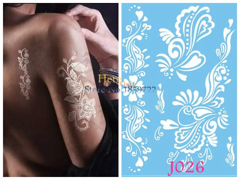 1 шт. водостойкая белая татуировочная повязка на плечо с цветами спине временная