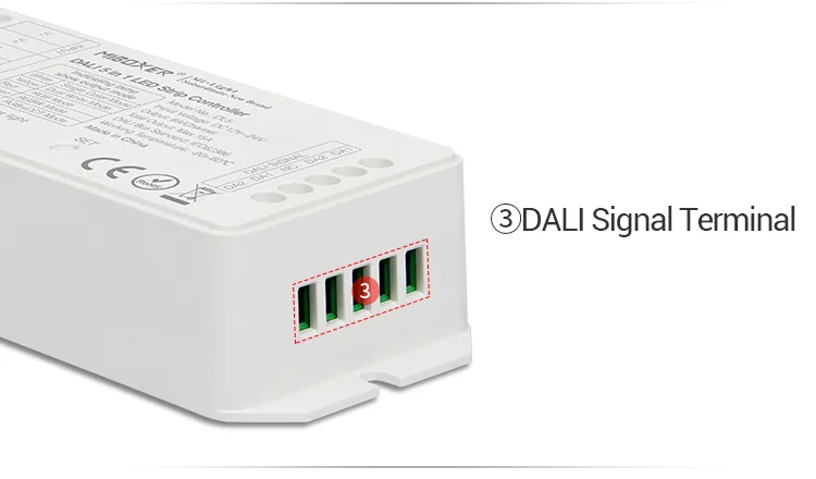 MiBOXER DL5 DALI 5 в 1 Светодиодная лента управления, DC 12~ 24 В общий анод подключения, совместимый пульт дистанционного управления/DALI Bus power Supplly