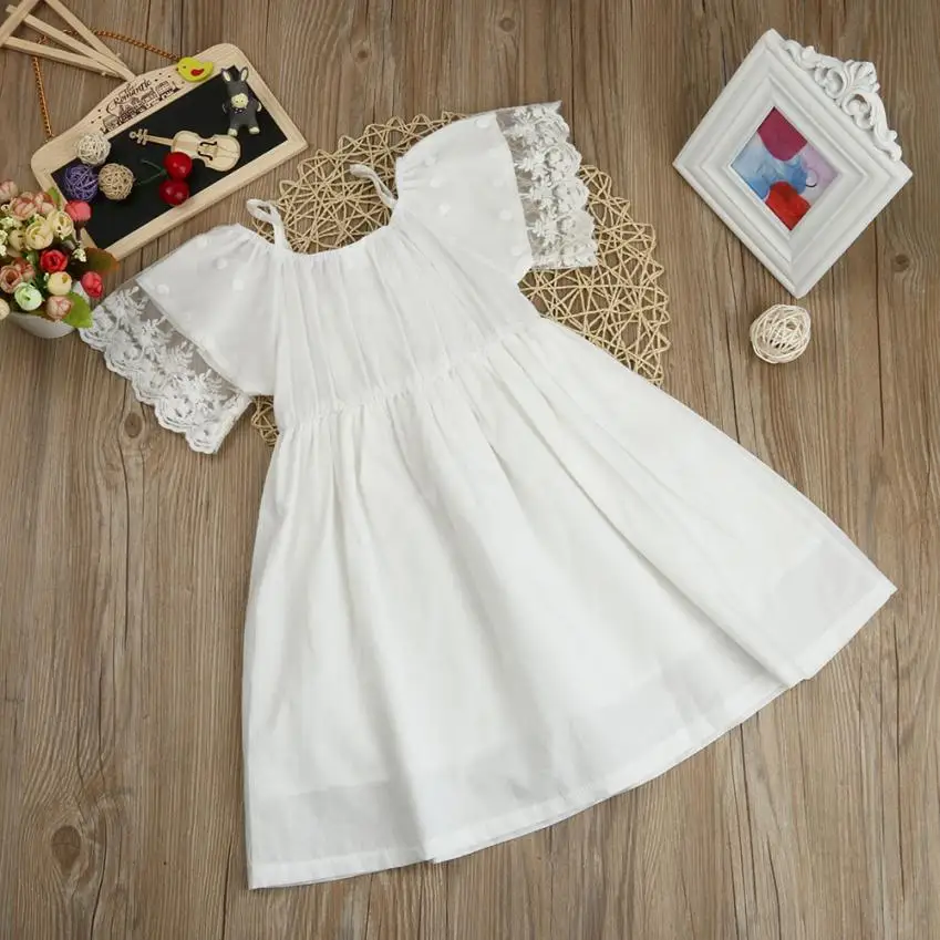 2018 Summer Beachwear Girls Dresses Princess Girl Dress kids White Lace Children Clothes dress vestido infantil | Детская одежда и