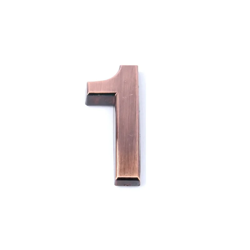 1 1 шт. высота 5 см номерной знак 0,1, 2,3, 4,5, 6,7, 8,9 современный бронзовый цвет доска номер квартира/отель/автомобиль DIY логотип стикеры пластины - Цвет: 1