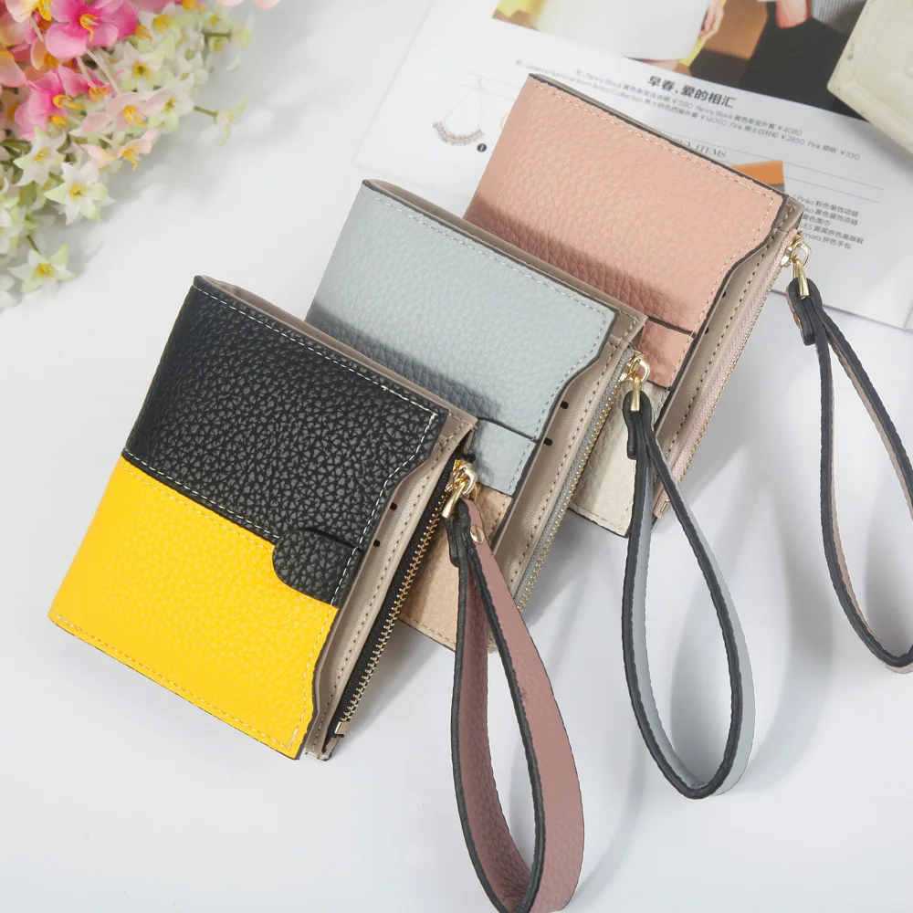 Маленький тонкий короткий кошелек женский кожаный cartera hombre billetera женские