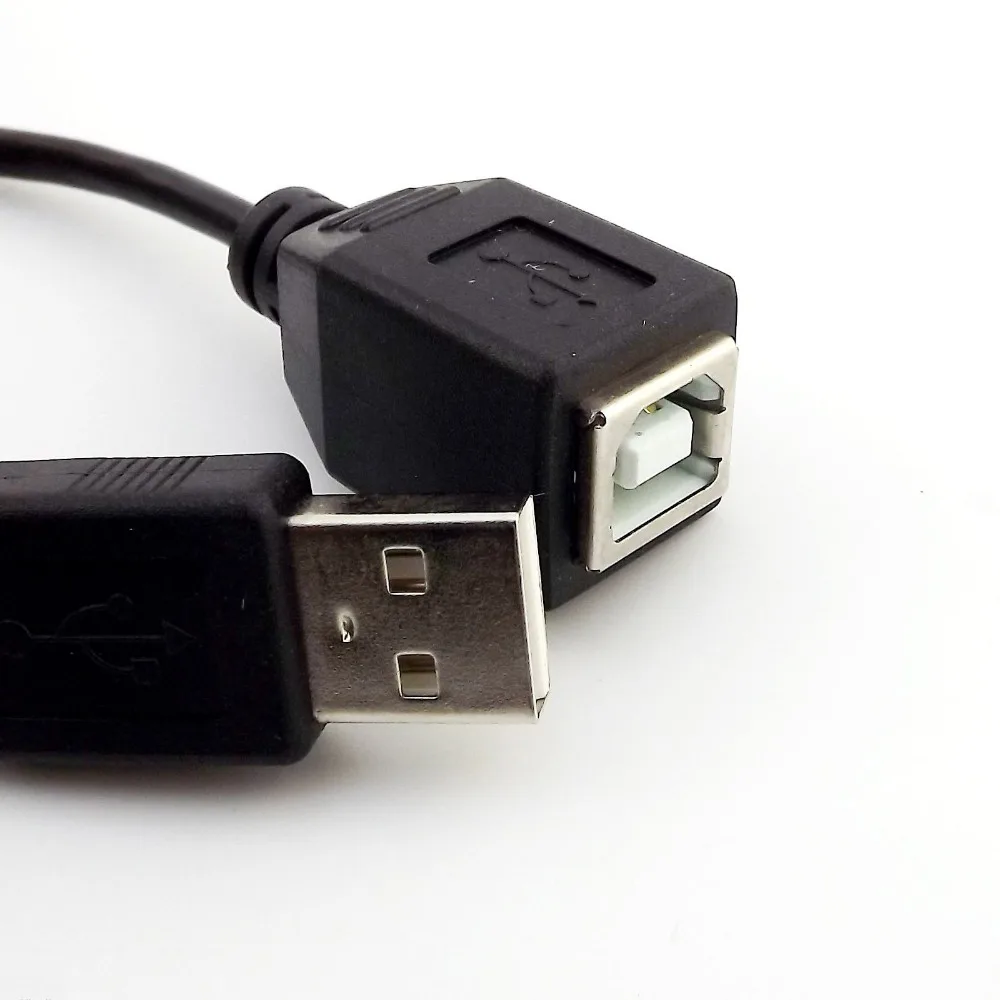 1x USB 2,0 A штепсельная вилка к USB Тип B женский телефон удлинитель для  принтера адаптер кабель шнур черный 15 см | AliExpress