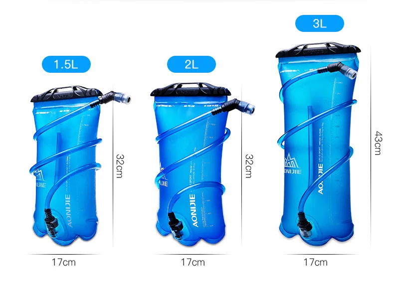 AONIJIE открытый мешок для воды 1.5L 2L 3L для кемпинга, пеших прогулок, велоспорта, бега, складной PEVA спортивный гидратационный пузырь