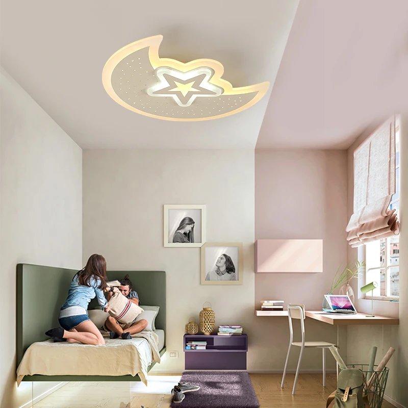 Modern Personalized Moon Star Chandelier Children Bedroom Lustres hanging ceiling lamp home decorative Fixture Lighting | Освещение