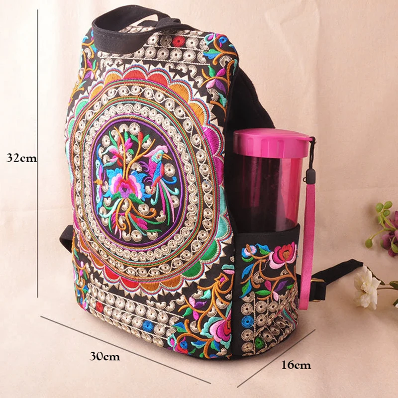 Национальный вышитый логотип элитного бренда рюкзак этнический хлопок бохо