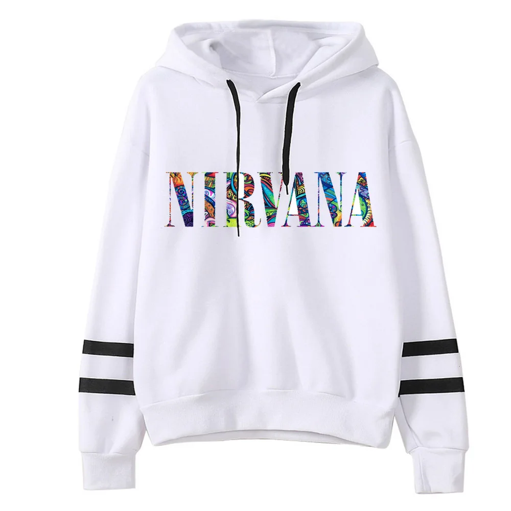 Рок Группа Nirvana толстовки хип хоп топы оверсайз Harajuku Kpop Женская толстовка с