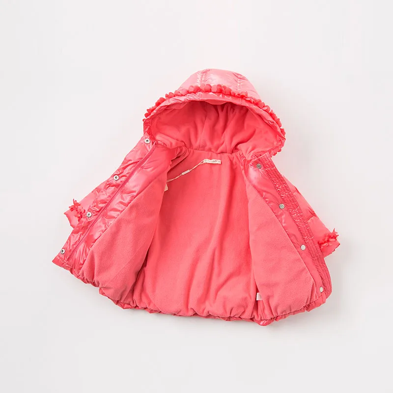 DB8852 dave bella winter baby down coat girls hooded outerwear children 90% white duck padded kids lovely |