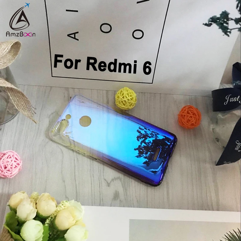 Amzboon Case For Xiaomi Redmi 6A Aurora Gradient Color Transparent Cover Redmi6 Phone case Remi 6Pro Light Slim PC Coque | Мобильные