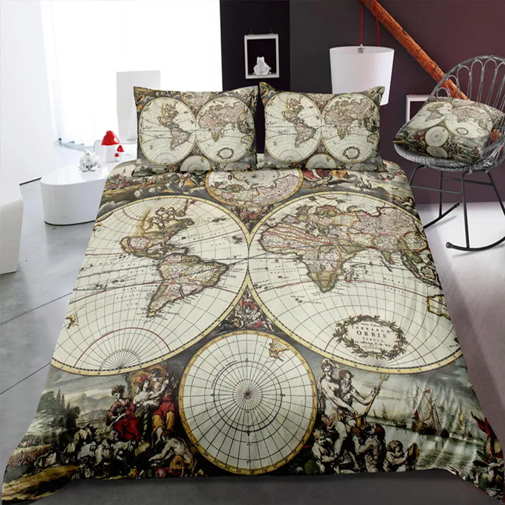 

Thumbedding Animals Symbols Bedding Sets World Map Twin Full Queen King 3D Printing Duvet Cover Single Double Quilt Cover