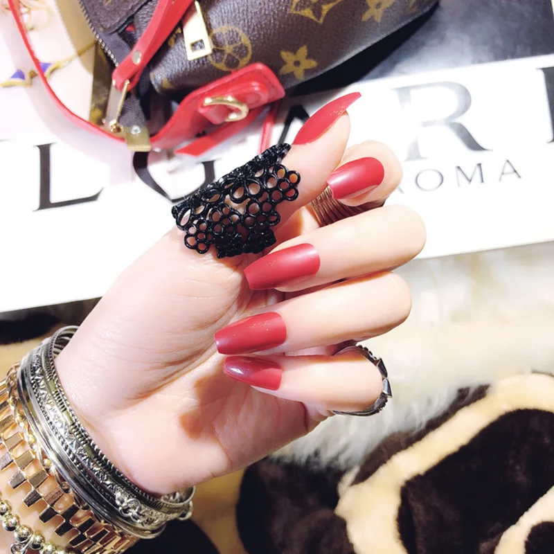 2018 новые наклейки для ногтей поддельные ногти Модные Длинные балетные плоские на