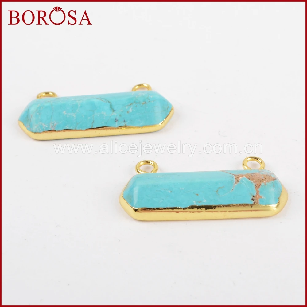 BOROSA 5 шт Золотой Цвет Druzy Синий Бирюзовый говлит камень Концевая точка