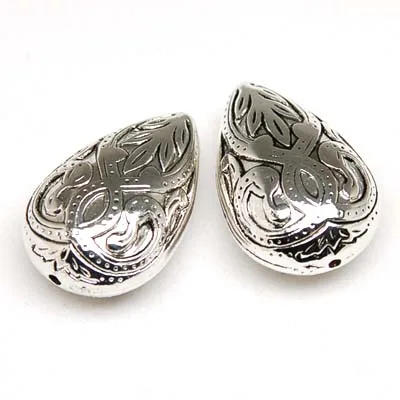 Antique Silver Miasol 100 шт Ретро Винтажные акриловые каплевидные бусины в форме капли Античного Дизайна для рукоделия, аксессуары для изготовления ювелирных изделий - Цвет: Antique Silver
