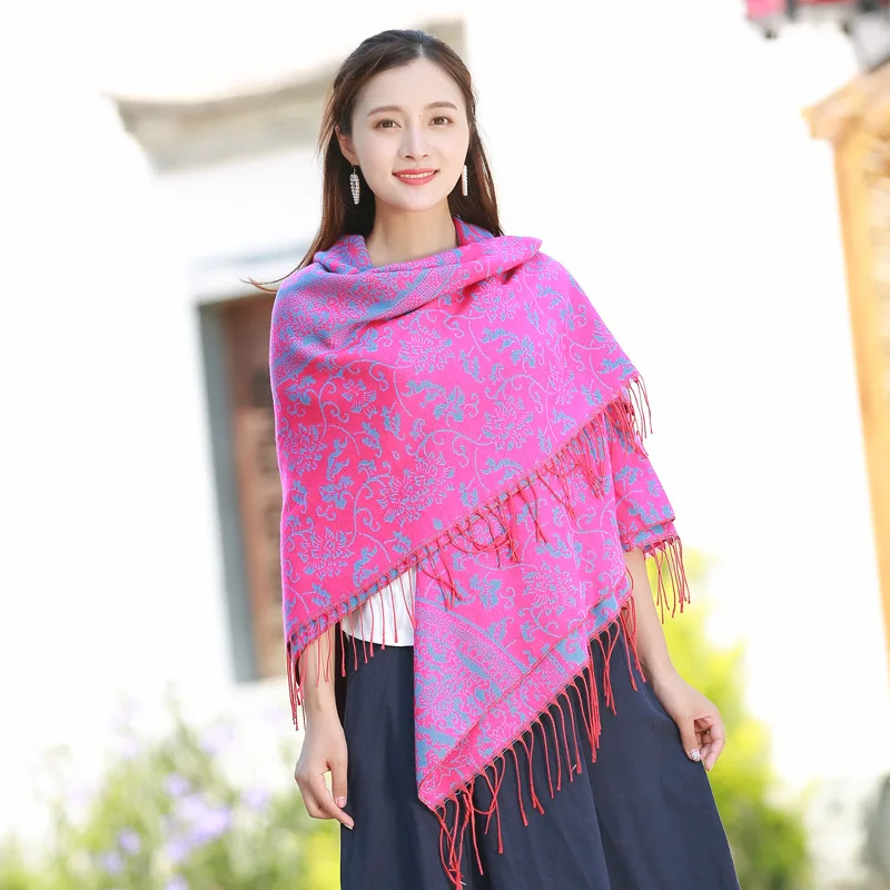 Брендовый дизайнерский Новый женский большой шарф из пашмины квадратные шарфы