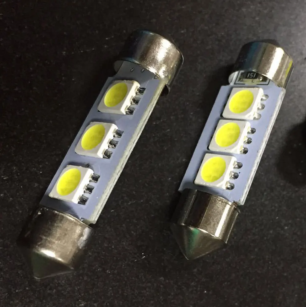 10 шт. 36 мм 3 SMD 5050 светодиодная лампа для автомобильного интерьера Festoon Dome