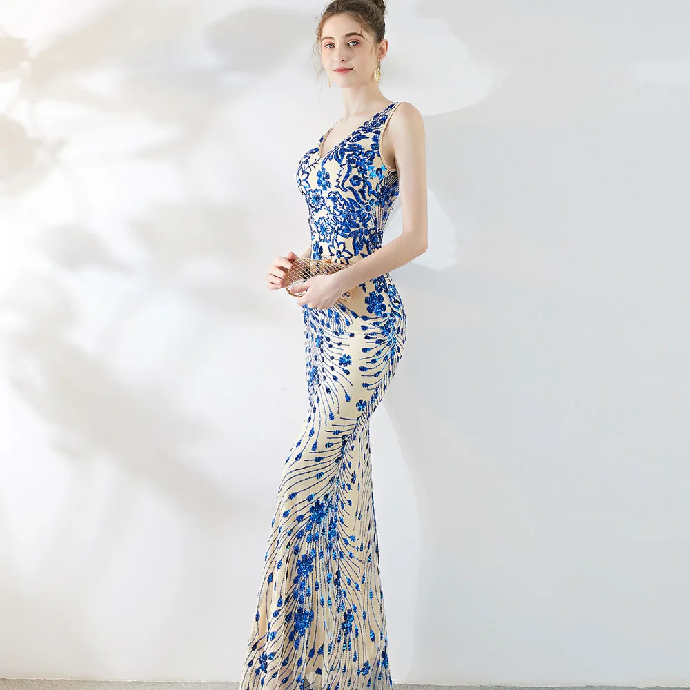 Роскошное блестящее платье Vestidos женское сексуальное без рукавов с блестками