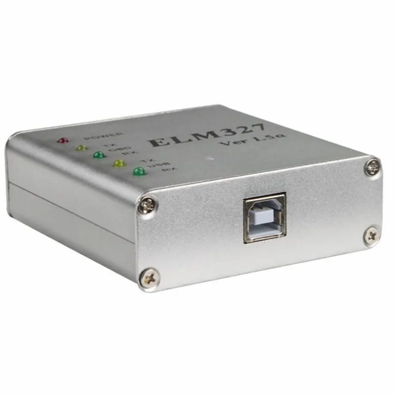 20 шт./лот DHL Бесплатная доставка металлический алюминиевый ELM327 V1.5 OBD2 USB интерфейс
