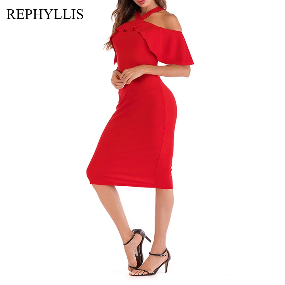 Женское коктейльное платье REPHYLLIS повседневное элегантное с открытыми плечами и