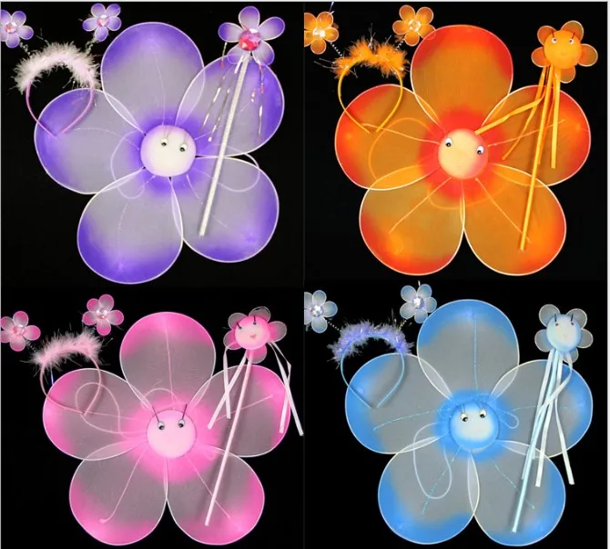 Бесплатная доставка красный синий розовый белый ангел Подсолнух крылья феи