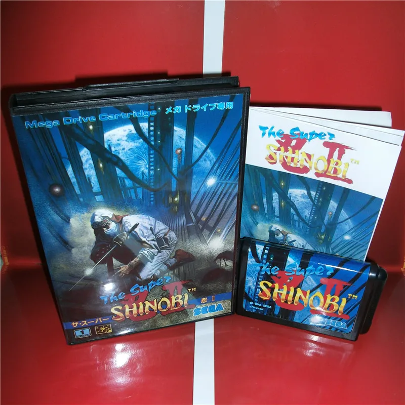 Супер Shinobi 2 японская крышка с коробкой и руководством для Sega Megadrive Genesis