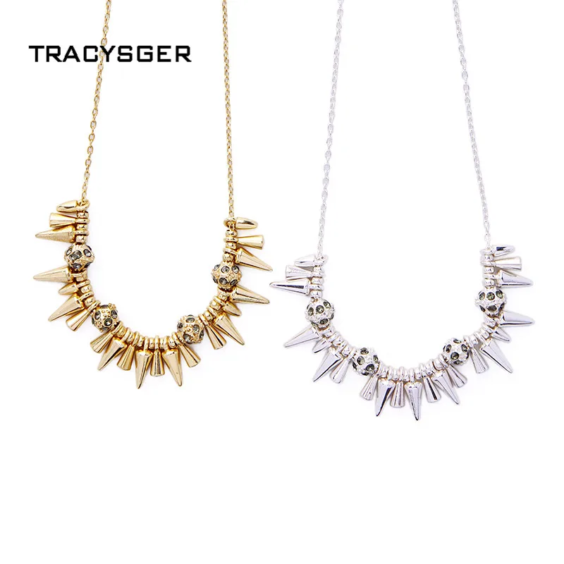 AB-N84231/tracysger/чрезвычайно модное кольцо панк ожерелье из заклепок | Украшения и