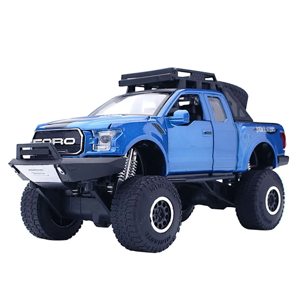 1:32 FORD F150 Raptor Pickup Diecast с музыкой мигающий автомобиль игрушка Подарки для детей сплав моделирование большое колесо внедорожник Z523