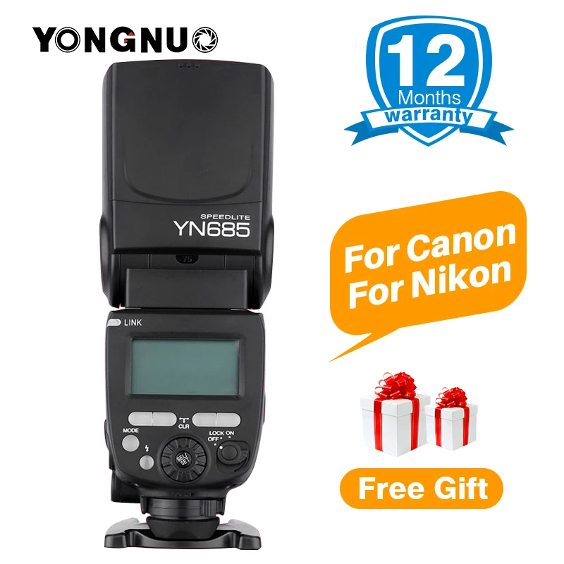 YONGNUO YN685 E-TTL Вспышка Speedlite 1/8000s радио Slave режим вспышка светильник YN685C YN685N для Canon Nikon YN622N YN560-TX RF603 II