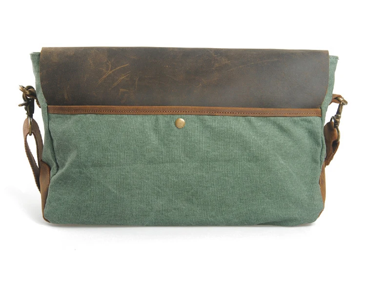 Винтажные холщовые + кожаные сумки через плечо в стиле милитари мужская сумка