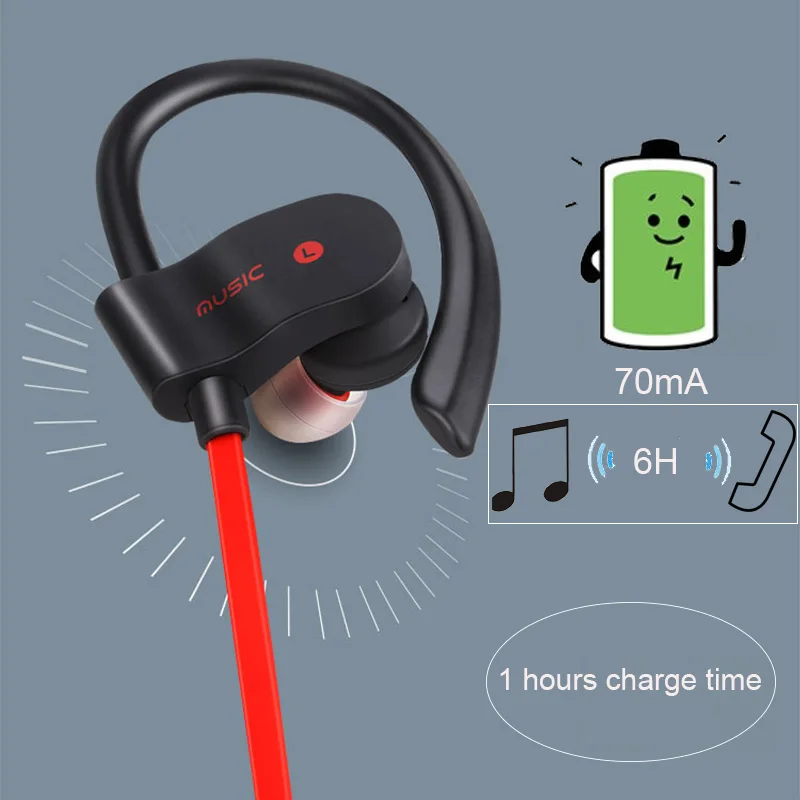 Bluetooth Беспроводные наушники с микрофоном спортивные Hifi супер бас настоящие