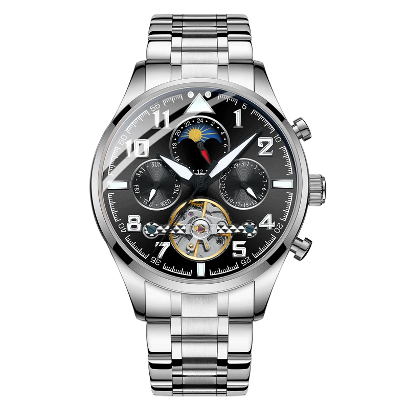 Часы HAIQIN для мужчин механические часы топовые Брендовые автоматические