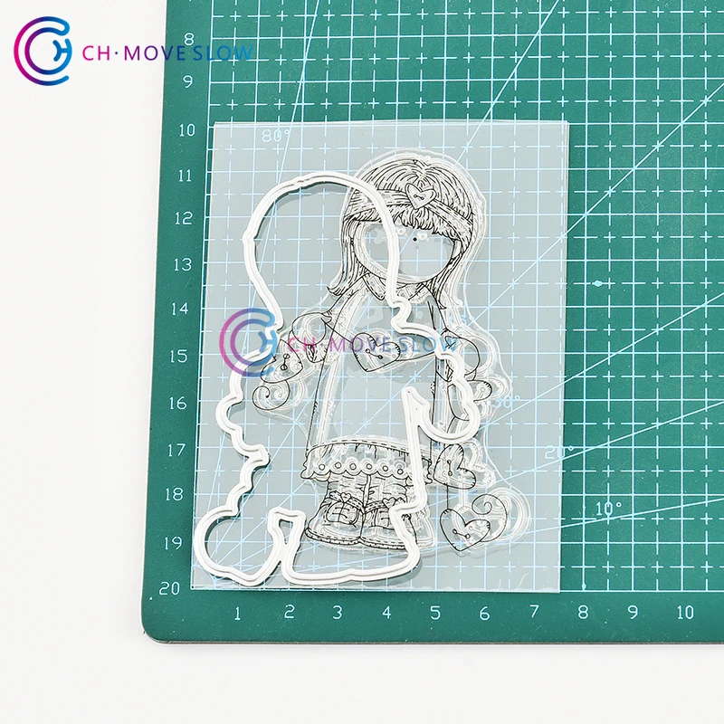 CH Quiet Girl Metal Cutting Dies and stamps Card Stencil Paper Craft Embossing Folder DIY Scrapbook Album | Дом и сад