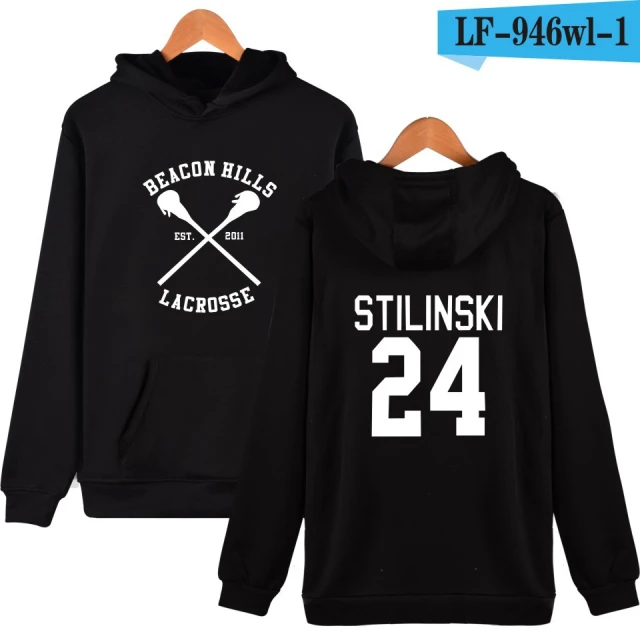 black Подростковый волк Stilinski 24 толстовки для мужчин и женщин moletom уличная Толстовка Плюс размер куртка пальто мужская одежда - Цвет: black