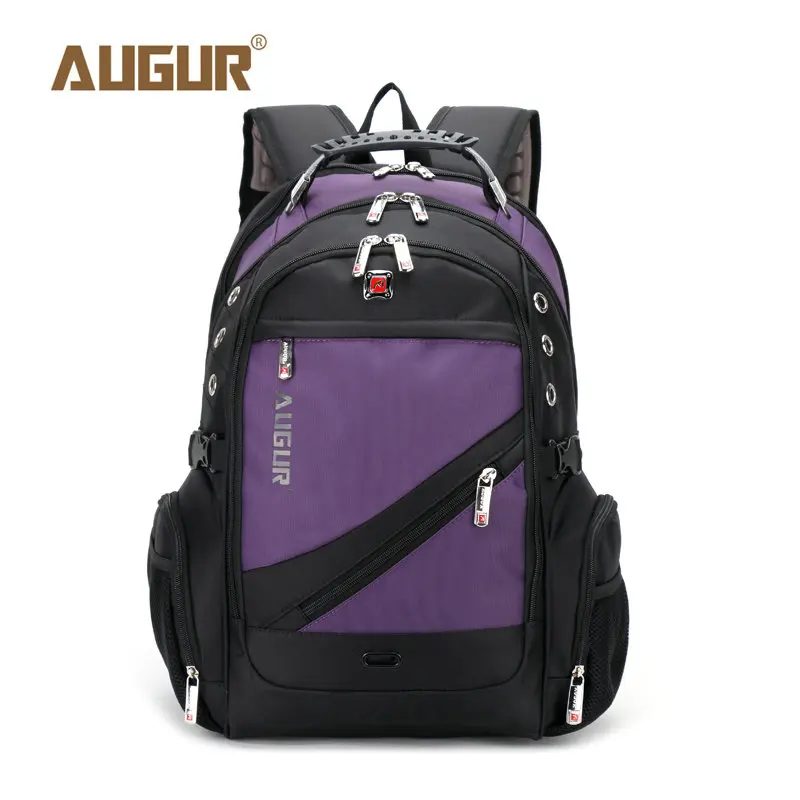 Purple Рюкзак для ноутбука AUGUR для мужчин и женщин Bolsa Mochila для 14-17 дюймов ноутбук рюкзак школьная сумка рюкзак для подростков - Цвет: Purple