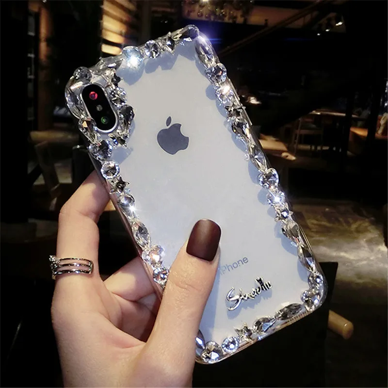 XINGDUO Блестящий Прозрачный чехол со стразами и для iphone X 8 8Plus 7 7Plus 6S Plus 5S SE модная