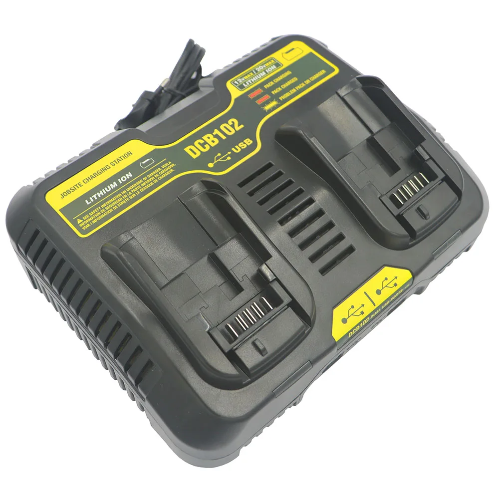 Dvisi литий ионная батарея двойное зарядное устройство usb 4.5A макс для Dewalt 10 8 V 12V 14 4 18V