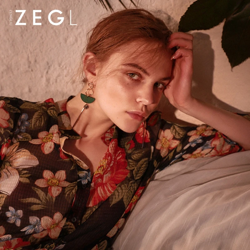 Zegl-личность преувеличенные веерообразные серьги с кисточками женские длинные